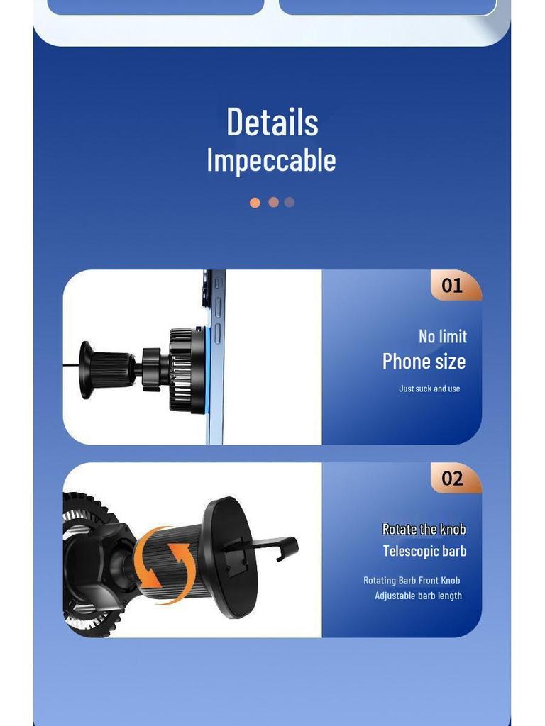 Magnetic Car Phone Holder with Wireless Charging & Cooling for Apple 15 MagSafe