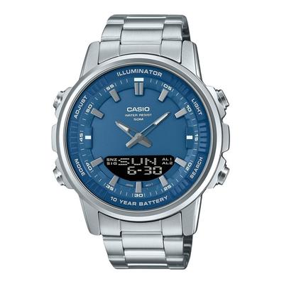 Analog Dijital Kombinasyon Paslanmaz Çelik Mavi Kadran Kuvars AMW-880D-2A1V Erkek Saati