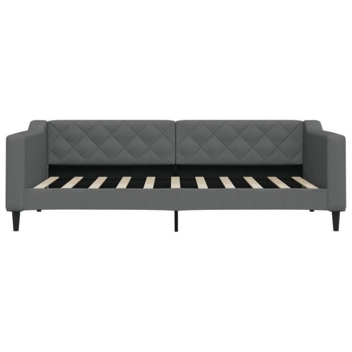 VidaXL Lit de repos gris foncé 90x190 cm tissu 354172