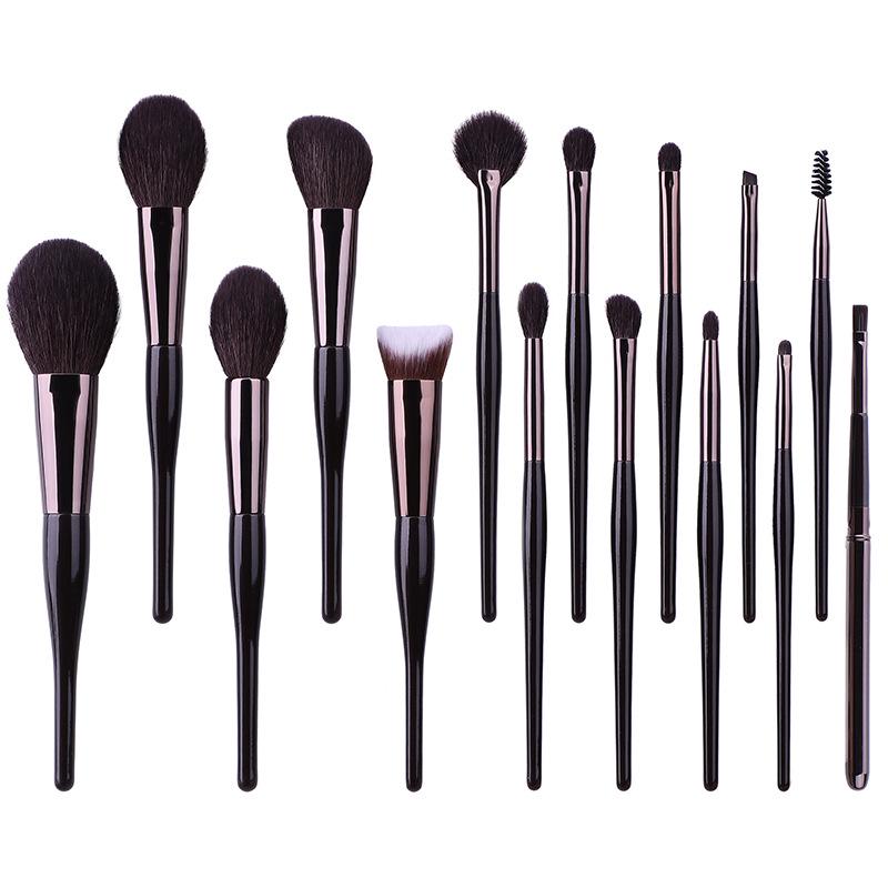 Set de 15 pensule de machiaj Zui Hongyan Cangzhou din păr de animal cu lână fină de vârf deschis