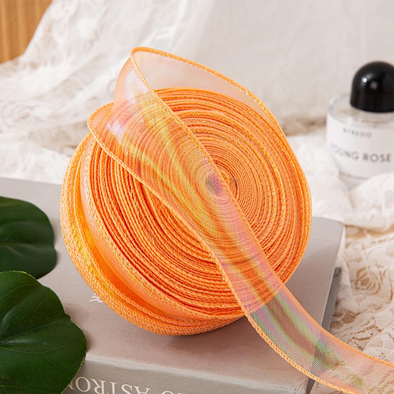 4cm x 10 Yards Iridescent Fishtail Yarn Ribbon, Polyester Lace Tulle for Floral Art & Baking.
