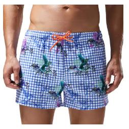 2025 men s quick-drying beach shorts, informal floral print breathable surf shorts S