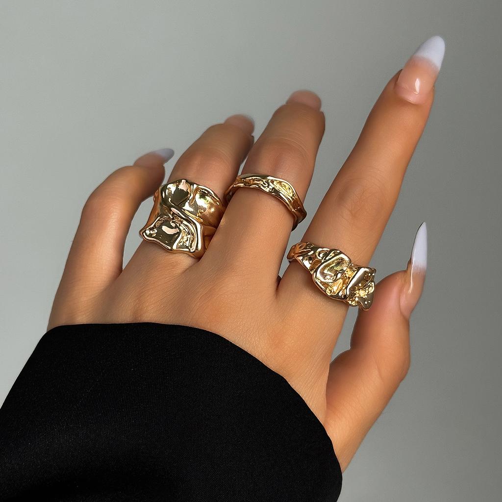 3Pcs Colorful Zircon Crystal Wide Rings Set for Men Women Vintage Metal Elegant Inlaid Rhinestone Finger Rings Jewelry Gifts