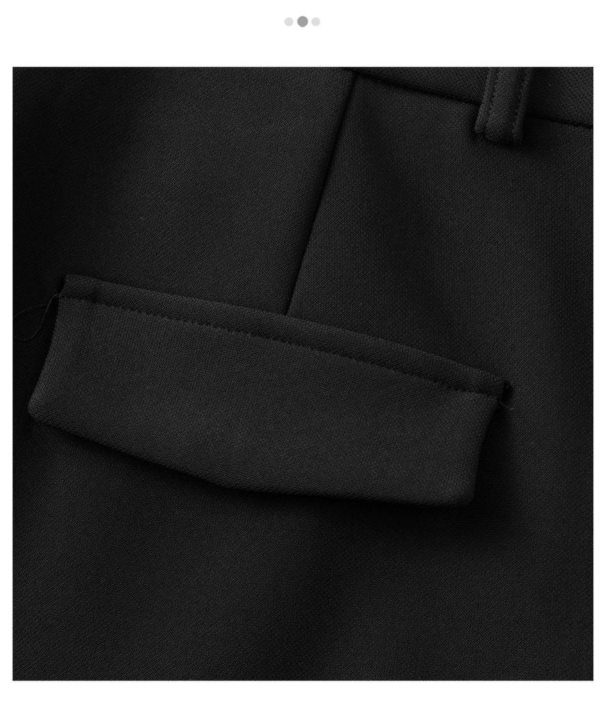 2025 Women's High-Waisted Black Micro-Flare Pants – Slimming, Casual Drape with Split Hem
