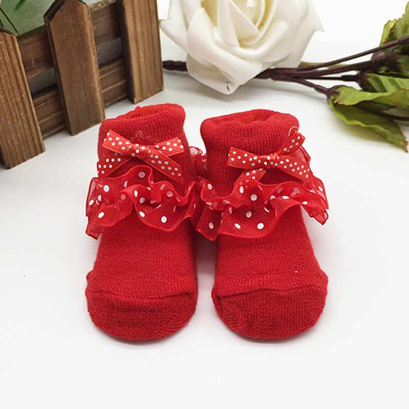 Infant Baby Girl Lace Ruffle Frilly Ankle Socks Sweet Princess Soft Cotton Socks