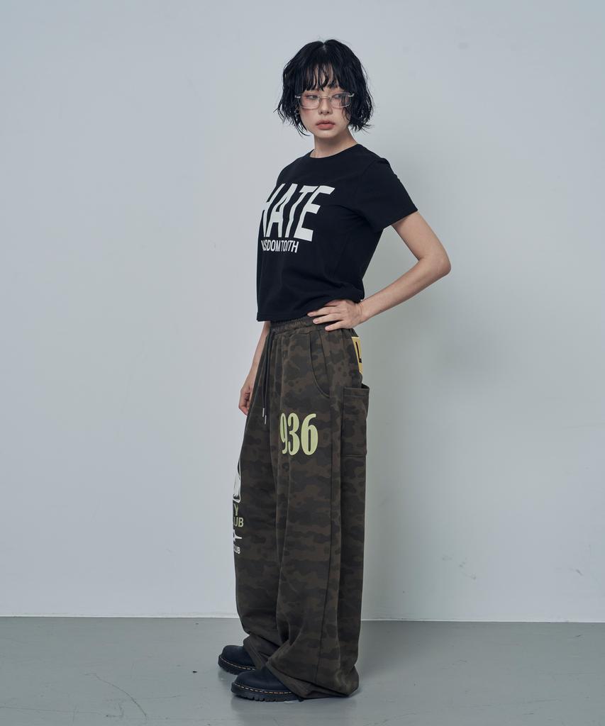 Lujeoseukeulleob Gummy Smile Club Wide Sweatpants Camo