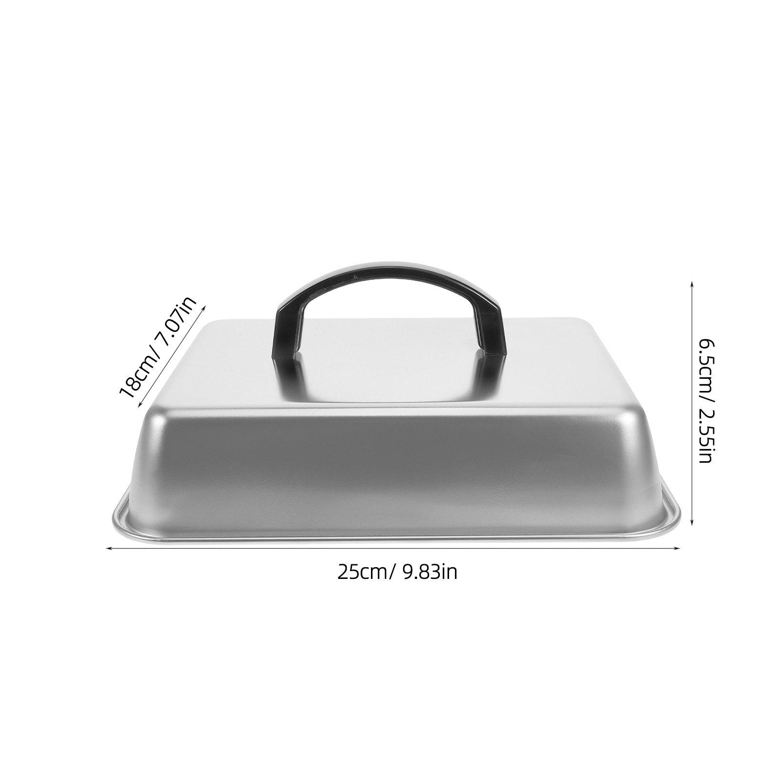 

Stainless Steel Multi-Use Pan Cover, BBQ Grill Lid, For Burgers Steak Cheese Melting Dome, Cookware Accessories Rectangular Lid