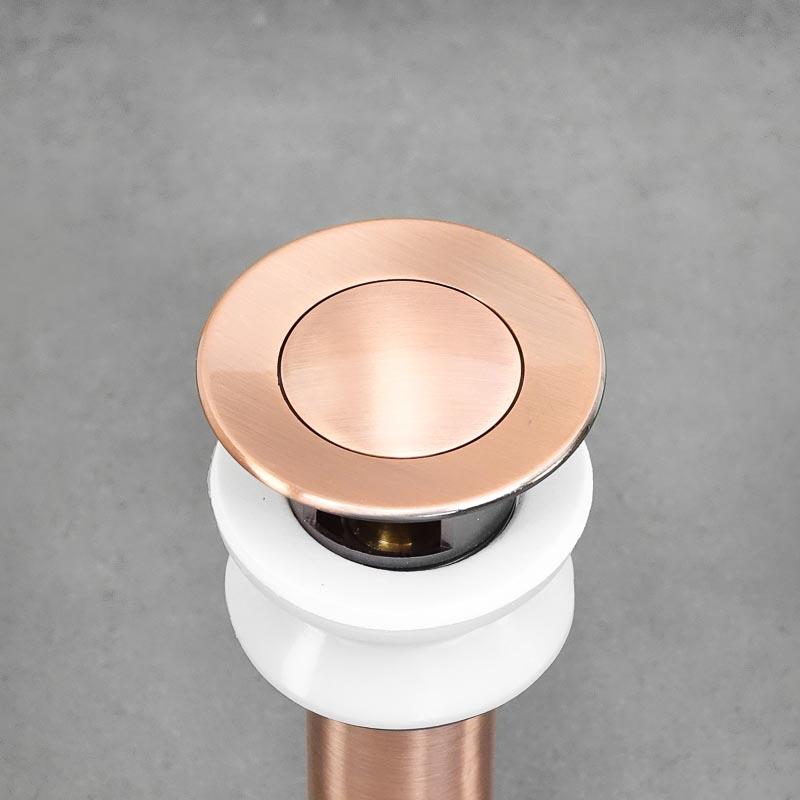 Washbasin Stopper with Overflow Rose Gold COPPER 1 19