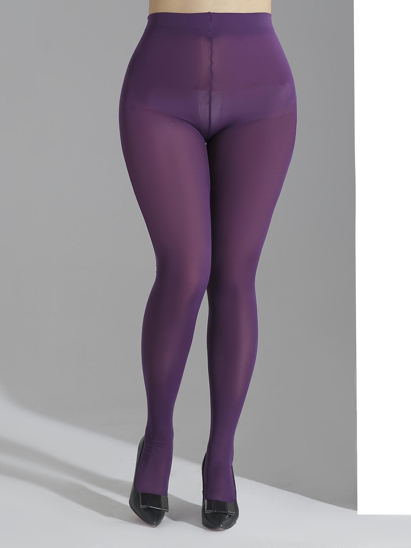 Ein Paar Damen-Schwarze Strumpfhosen Übergröße Mode Übergröße Strumpfhosen 0XL-2XL gray