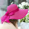 Women's Large Brim UV Protection Foldable Straw Hat with Bow for Spring/Summer