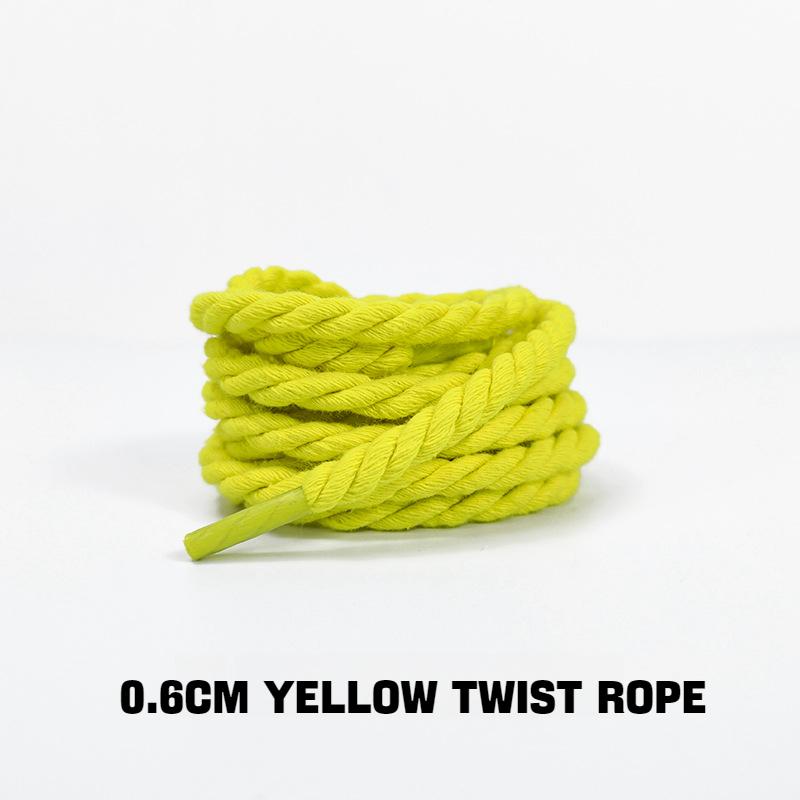 Round Shoelaces AF1/AJ1 0.6CM Thicker Cotton Shoelace Twisted Rope Laces Sneakers Boots Shoe laces for Shoes 120/140/160CM 1Pair