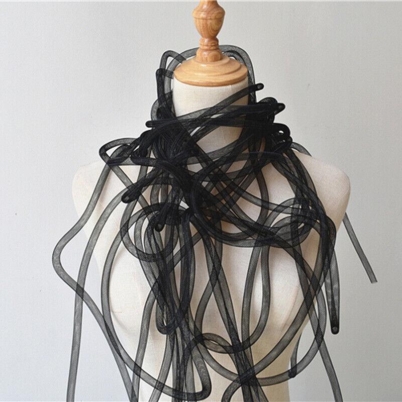 10mm Tube en Crin de Cheval Tube Crinoline Tissu Filet Crin Garniture pour Accessoires de Cheveux DIY Maille Tissée Flexible Élastique