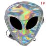 Triangle 3D Alien ET Head Face Designed Message Bag Shoulder Bag Laser Backpack