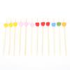 100Pcs12Cm Heart Bamboo Food Picks Buffet Cupcake Fruit Fork Party Cake Dessert Salad Vegetable Sticks Cocktail Toothpick Skewer
