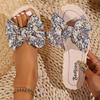 Fashion Women's Flat Shoes Summer New Round Head Open Toe Butterfly Knot Soft Sole Anti-slip Wear-resistant Slippers