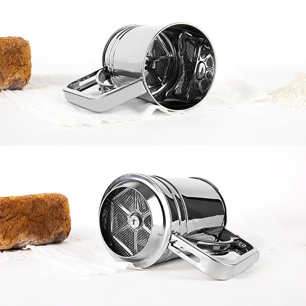 Stainless Steel Manual Flour Sifter Sieve Flour Strainer Kitchen Cooking Baking Tool
