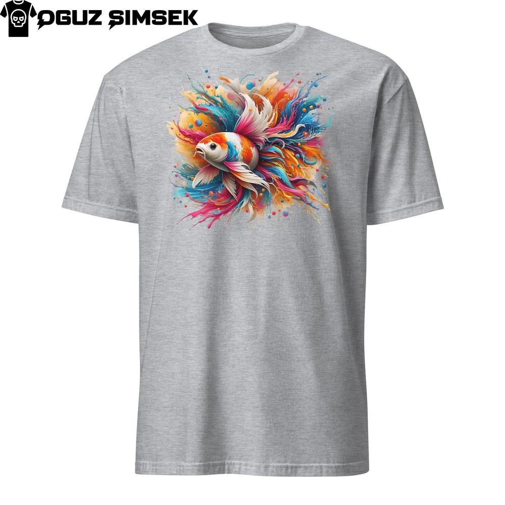 

Colorful Koi Carp Unisex T-Shirt | Vibrant Fish Design | Short Sleeve Tee XL