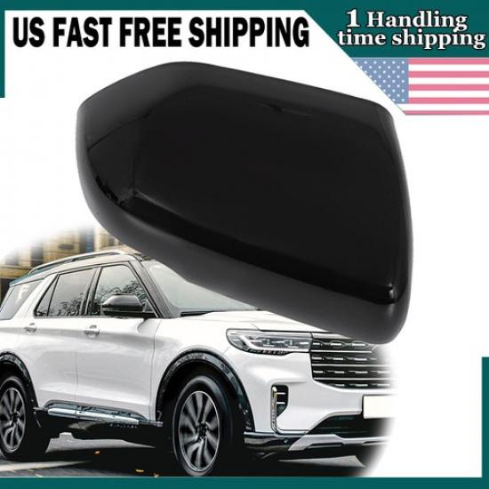 RH For Ford Explorer 2020-2024 Gloss Black Exterior Rearview Mirror Cover Trim