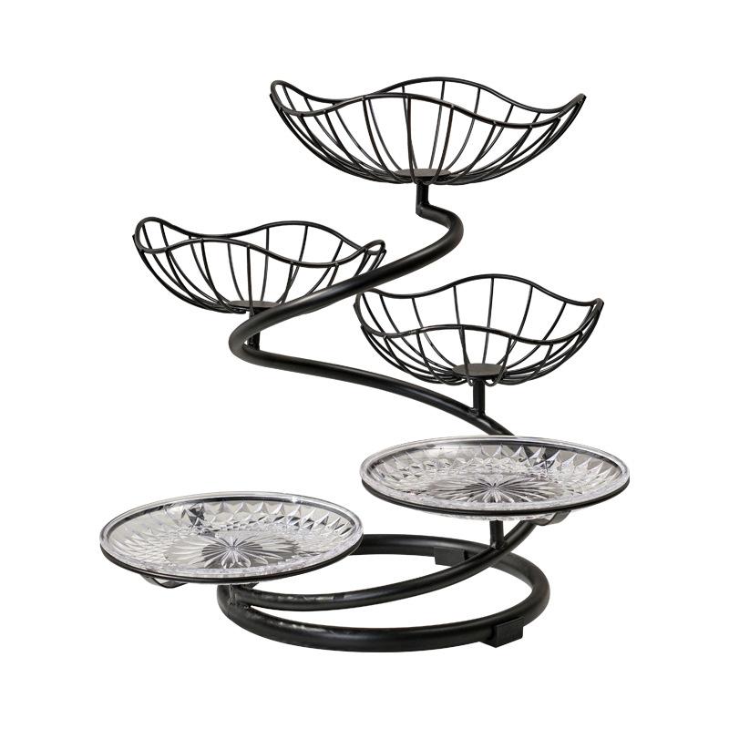 High-end Light Luxury Multi-layer Fruit Pan Rack Household Living Room Coffee Table Dried Fruit Snacks Placed Exquisite Atmospheric Fruit Basket
