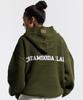 CREAM SODA LAB Cl Washed Graphic Jacquard Hoodie Knit Khaki