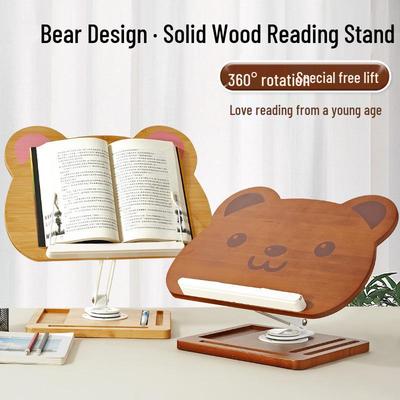 Adjustable Solid Wood Children's Reading Stand: Multifunctional Desktop Book Holder for Elementary Students