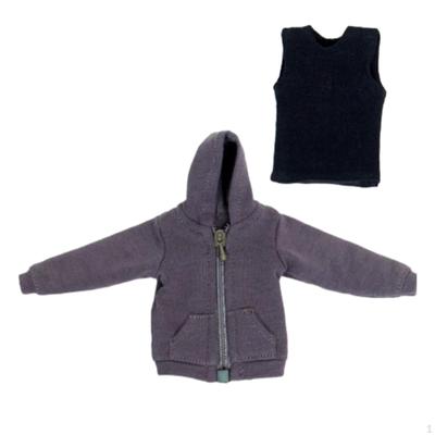 Fashion 1/12 Coat and Vest Figure Doll Clothes Outfit Suit Cloth Miniature Clothing Accs for 6 Inch