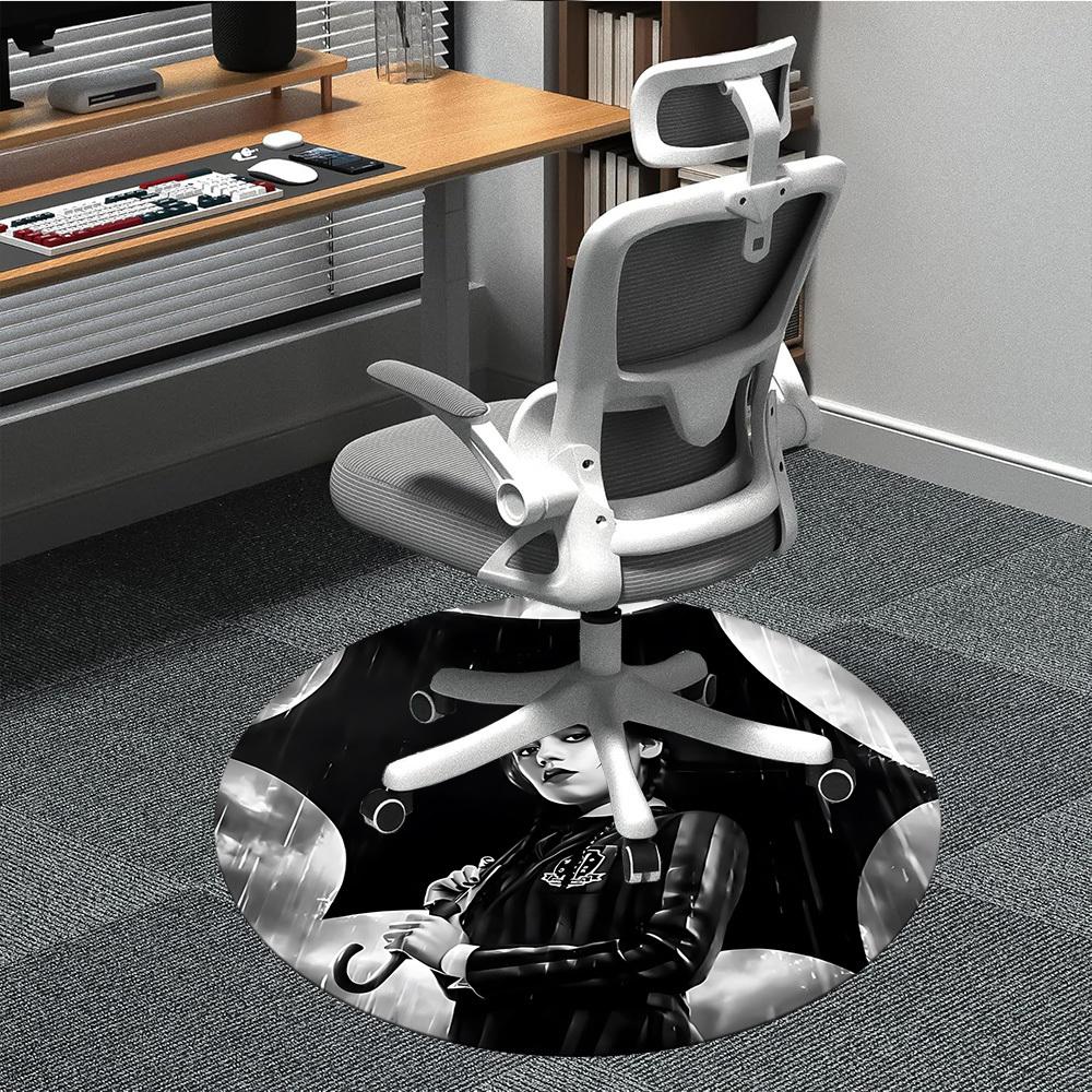 1PC Wednesday Addams Office Round Rug Perfect for Office Non-Slip Backing, Decorative Floor Mat yy250916062