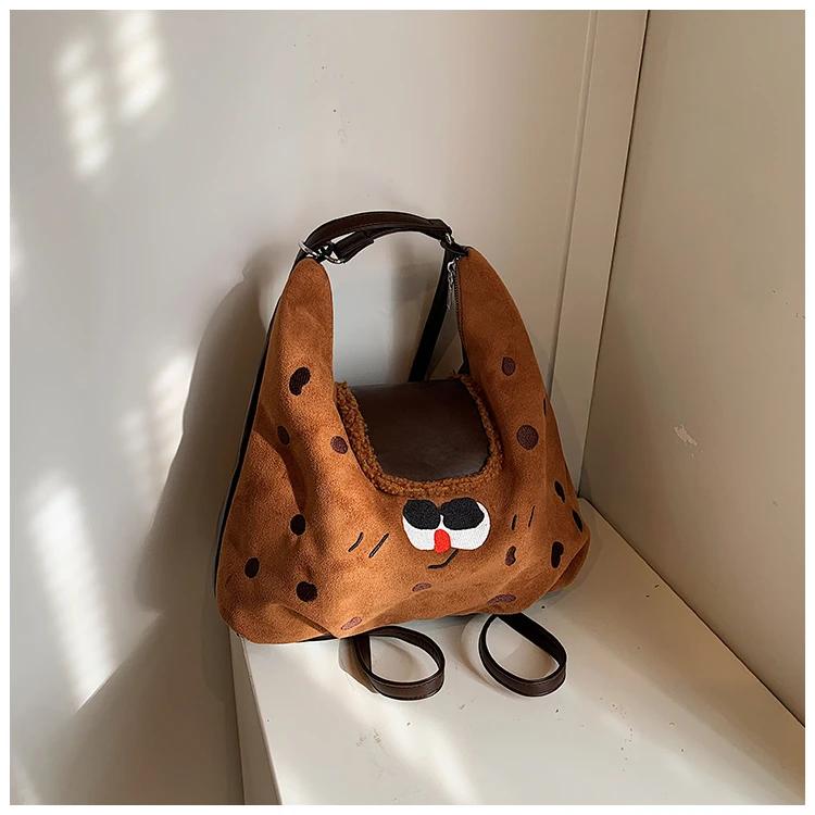 Vintage Large Capacity Spotted Bag for Women New Single Shoulder Multifunctional Crossbody Backpack