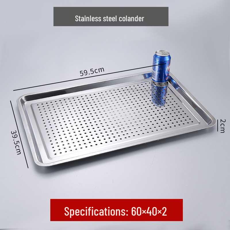 304 Stainless Steel Rectangular Tray for Steamed Fish, Rice, Chee Cheong Fun, and Baking
