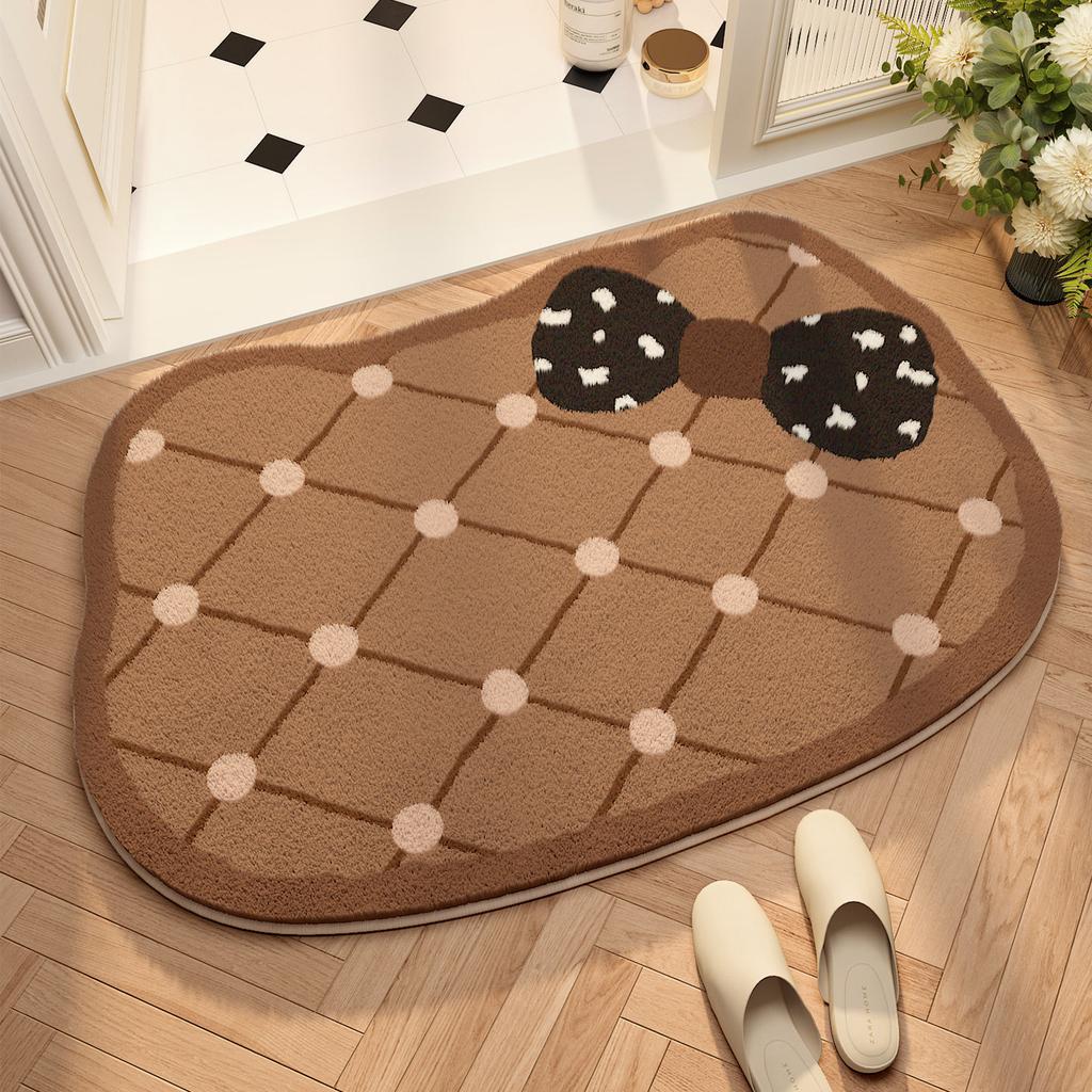 Imitation Cashmere Bathroom Floor Mat Door Mat Absorbent Foot Mat Household Quick-drying Carpet