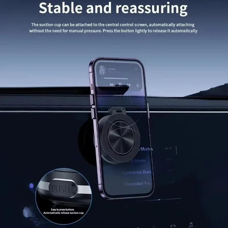 Vacuum Car Phone Holder 360° Rotation Magnetic Suction Cup Foldable GPS Stand Bracket For Magsafe iPhone1614 13 12 Pro Max Mount