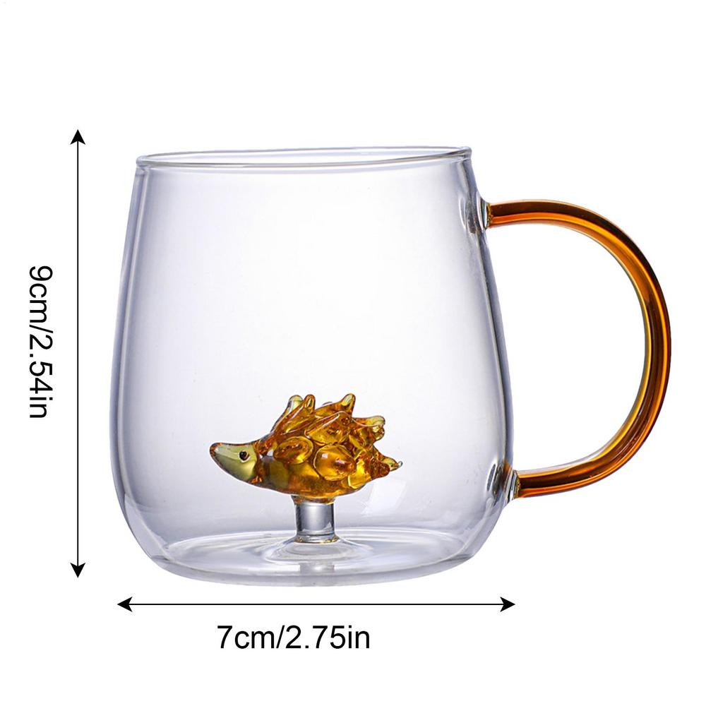 Glasbecher 3D Cartoon Tierform Gläser Zuhause Niedlich Wasser Kaffee Glas Einlagiger Becher Mit Gästen Saft Kaltgetränkebecher 380ml