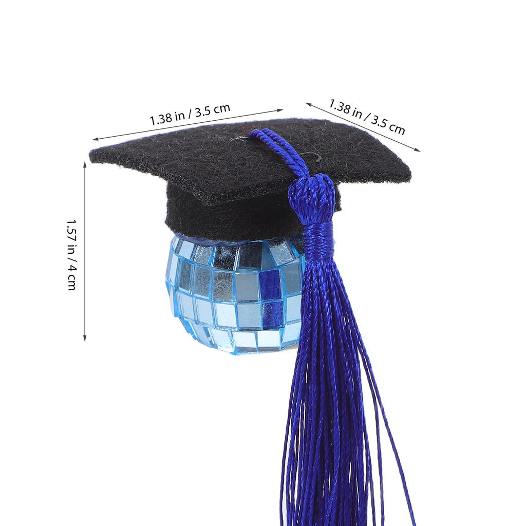 10Pcs Mini Graduation Cap Cupcake Toppers Tassel Disco Ball Design Grad Cap Decor for All Graduations Cupcake Graduation