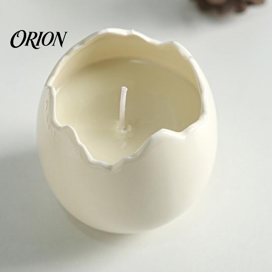Tabletop Art Piece Ceramic Eggshell Candle Holder for Scented Candles, Candles Container, Minimalist Ornament Home Decor Centerpiece Atmospheric