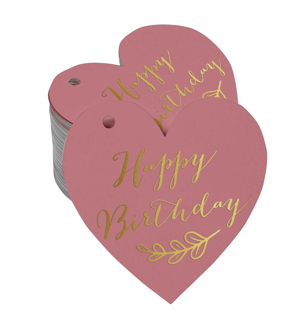 Inkdotpot Happy Birthday Bottle Tag Real Silver Foil Favor Hang Tag 100 Pack