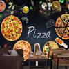 Wall Art Cartoon Fast Food Pizza Ingredients Murals Posters Graffiti Restaurants Coffee Shops Photos Wallpapers 3D