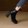 Fashion Single Boot Women's Retro Style Thick Sole 2025winter New Fashionable and Comfortable Women's Boots High Heels Thick Heel Squar
