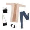 Gold Hair 30cm Supermodel Doll Clothes with Handbag High Heels England Style Dress Up