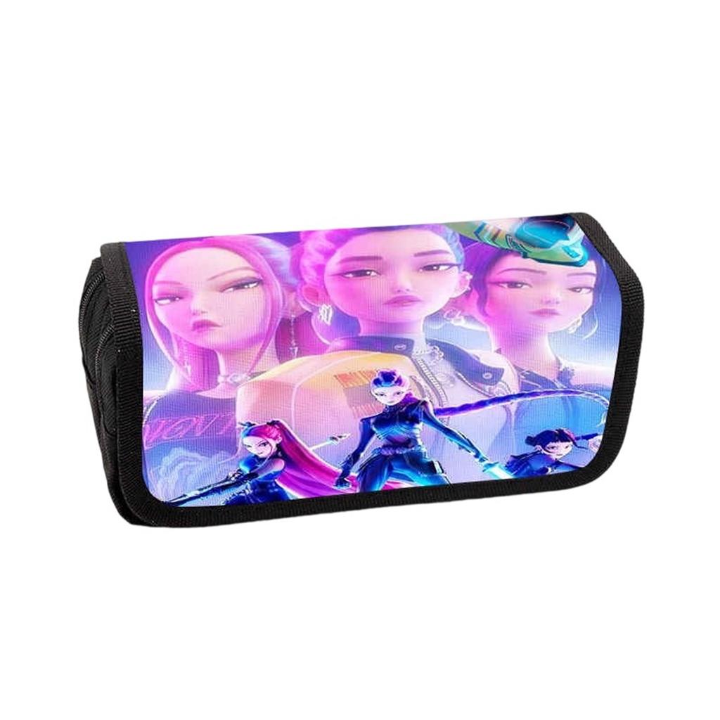 Pencil Case Pencil Case For Primary And Secondary School Students Water-Resistant Printed Cartoon Large Capacity Lid Pencil Case