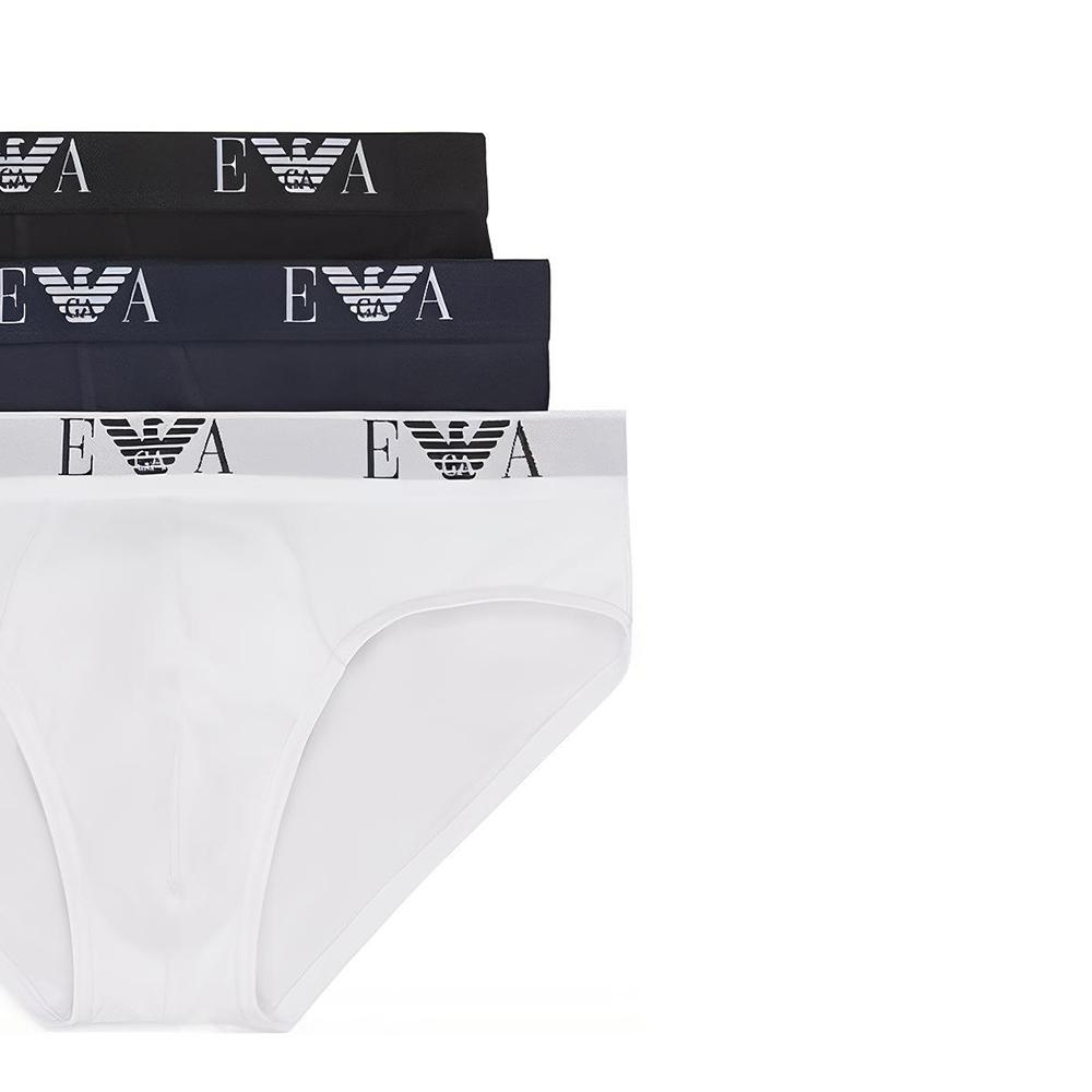 Emporio Armani Ss25 Logo Print Elastic Triangle Underwear 3-Pack Men Underwear 111734CC715-56110