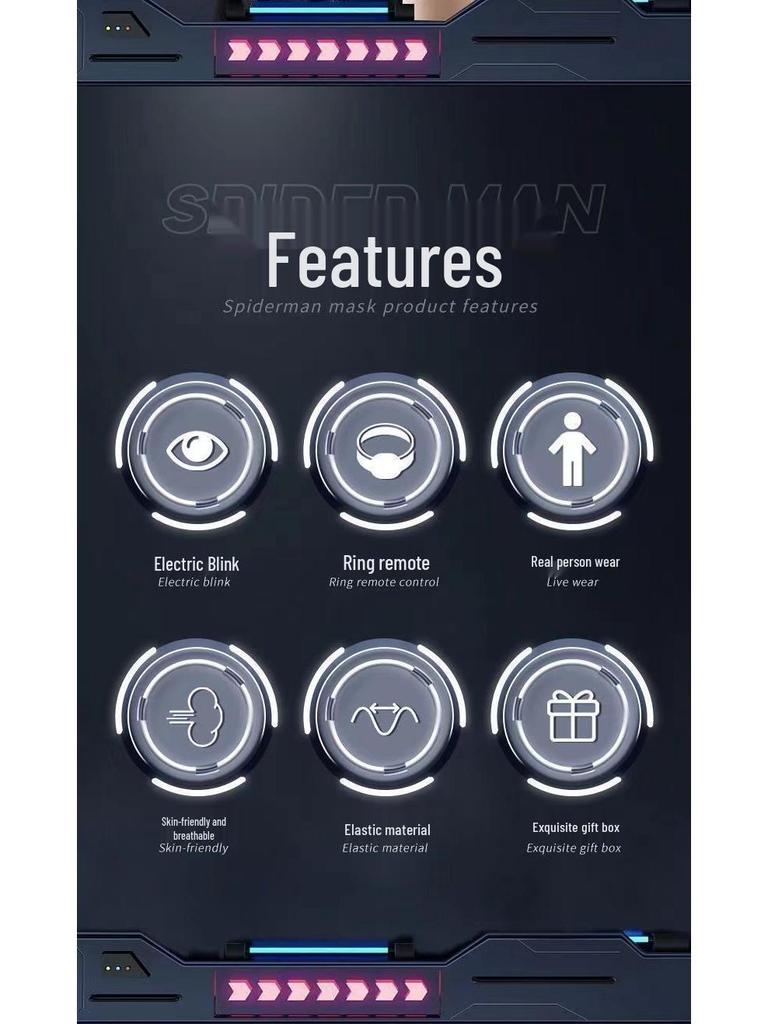 Luminous Blinking Venom Spider-Man Mask for Adults & Kids