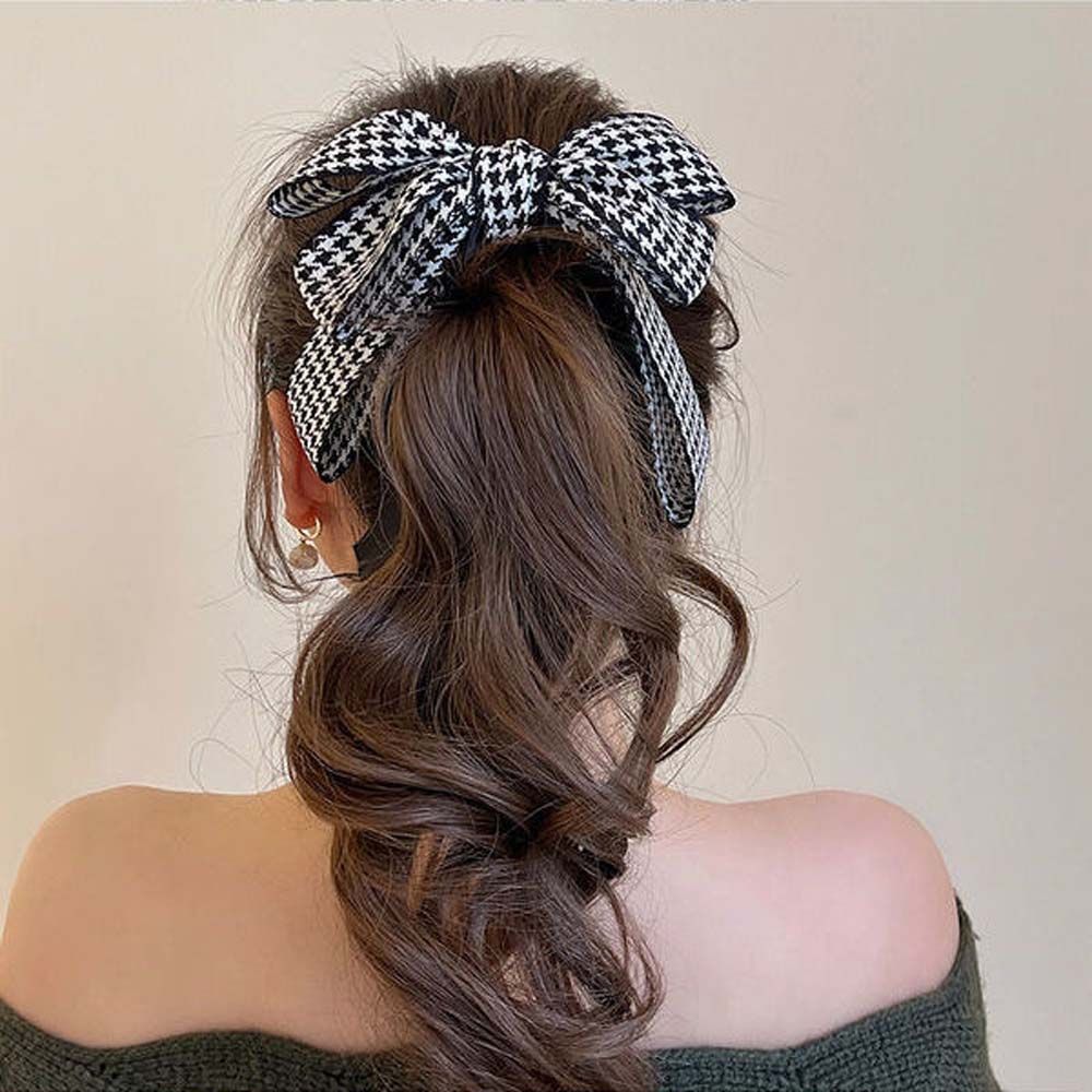 

Fixed Elegant Wome Hair Claw Banana Hair Clip Bow Headwear Korean Style Hair Clip Girls Hairpin чорний