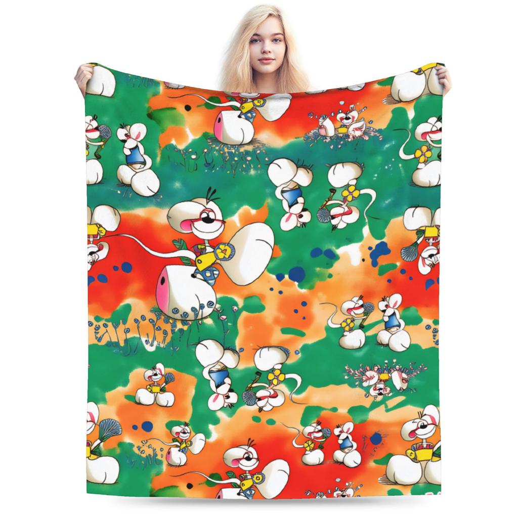 Super Warm Blanket Girls Boys Airplane Travel Diddl Cartoon Throw Blanket Flannel Bedspread For Bedroom Aesthetic Sofa Bed Cover