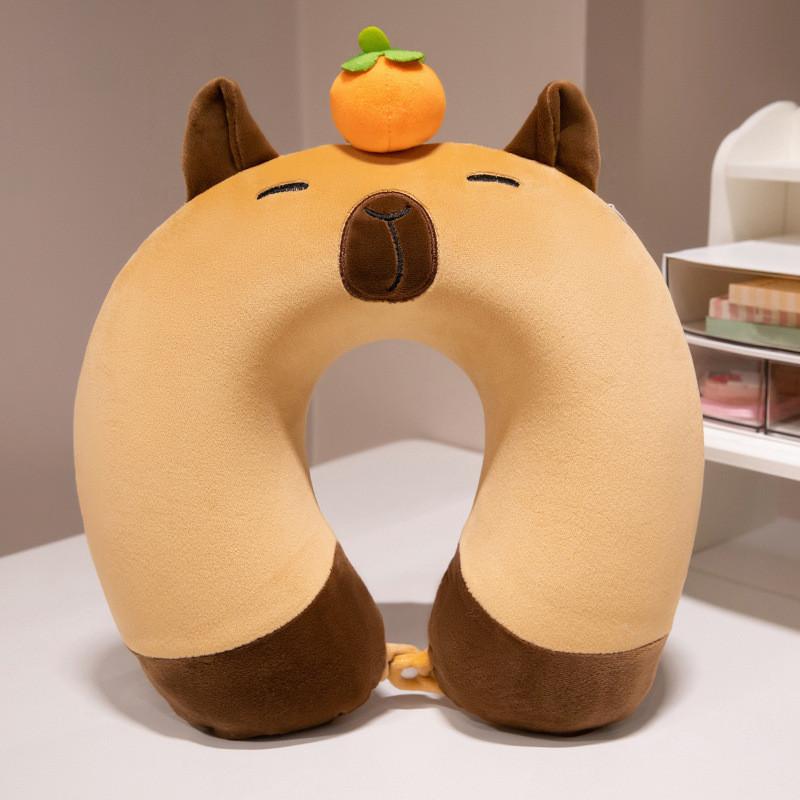 U Shaped Capybara Neck Pillow Plush Toy Travel Portable Stuffed Gifts Dolls