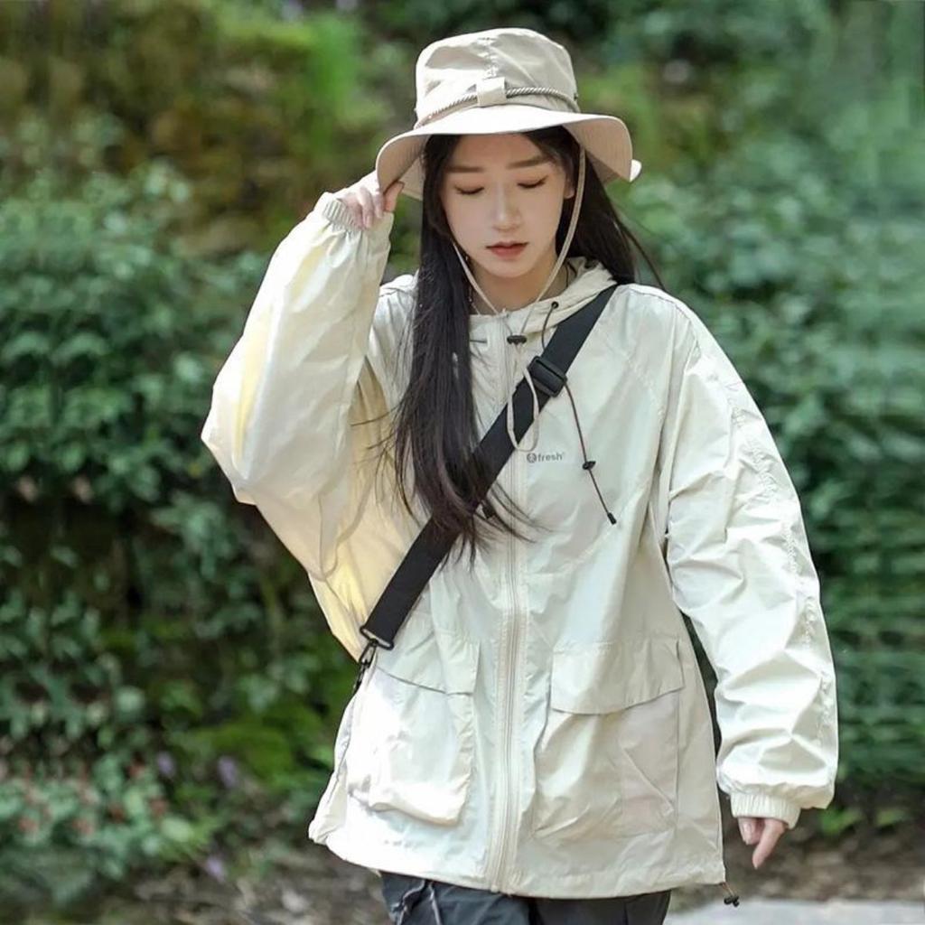 UPF50 Sunscreen Women's Summer Thin Breathable UV-proof Sun-protective Clothing Outdoor Hooded Coat