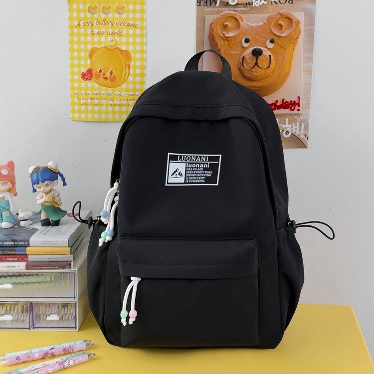 Schoolbag new schoolbag solid color versatile simple large capacity lightweight niche casual backpack student ins backpack