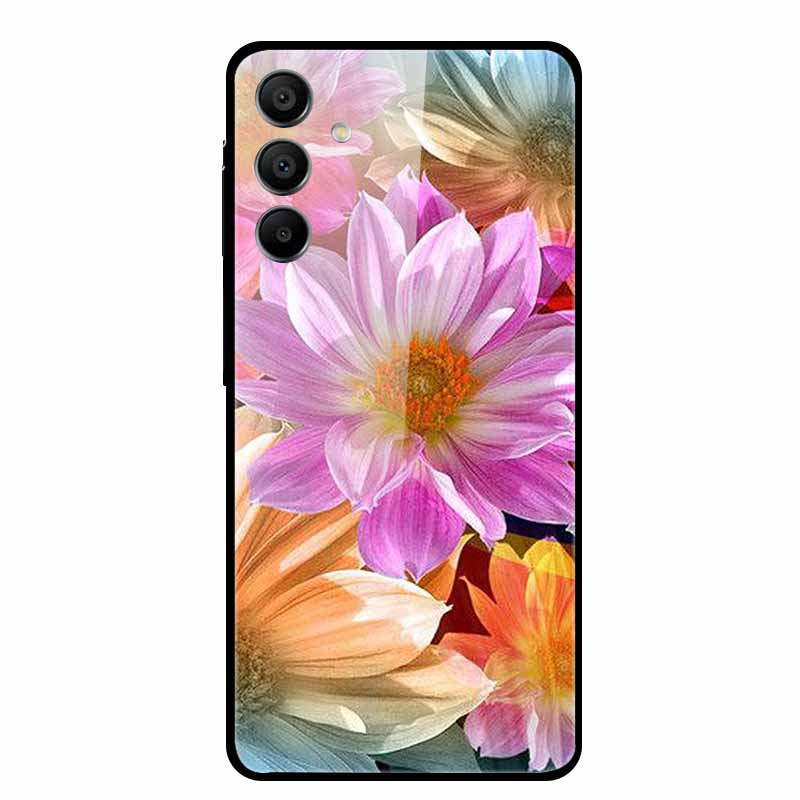 For Samsung Galaxy A16 Case Hard Tempered Glass Cover Colourful Back Shield Bumper for Samsung A 16 5G SM-A166B Protector Funda