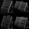 2-6 Tier Acrylic Book Display Stand Desk Bookshelf Newspaper Holder Magazine Rack Finishing Display Shelf Storage Rack Organizer