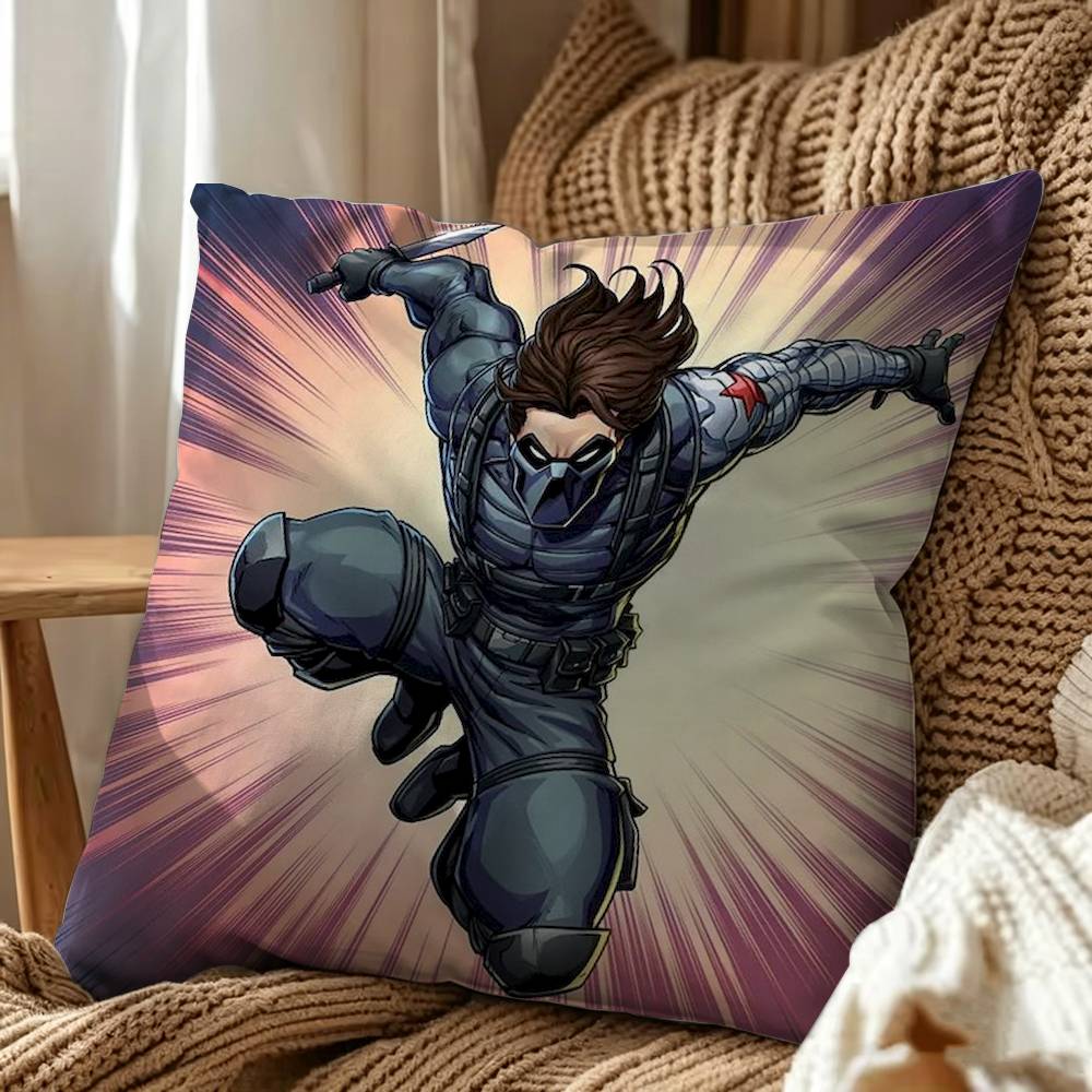 Bucky Barnes Winter Soldier Double-Sided Printed Cushion Cover Bedroom Bedside Sofa Pillow Case