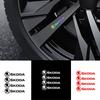 4Pcs Car Accessories PVC Emblem Car Body Side Door Wheel Rims Stickers For Skoda Yeti Fabia Octavia 3 2 A5 A7 Kodiaq Karoq Rapid